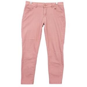 Artisan NY Pink Pants Stretch Preppy Skinny Classic Midrise Zip Womens Size 10